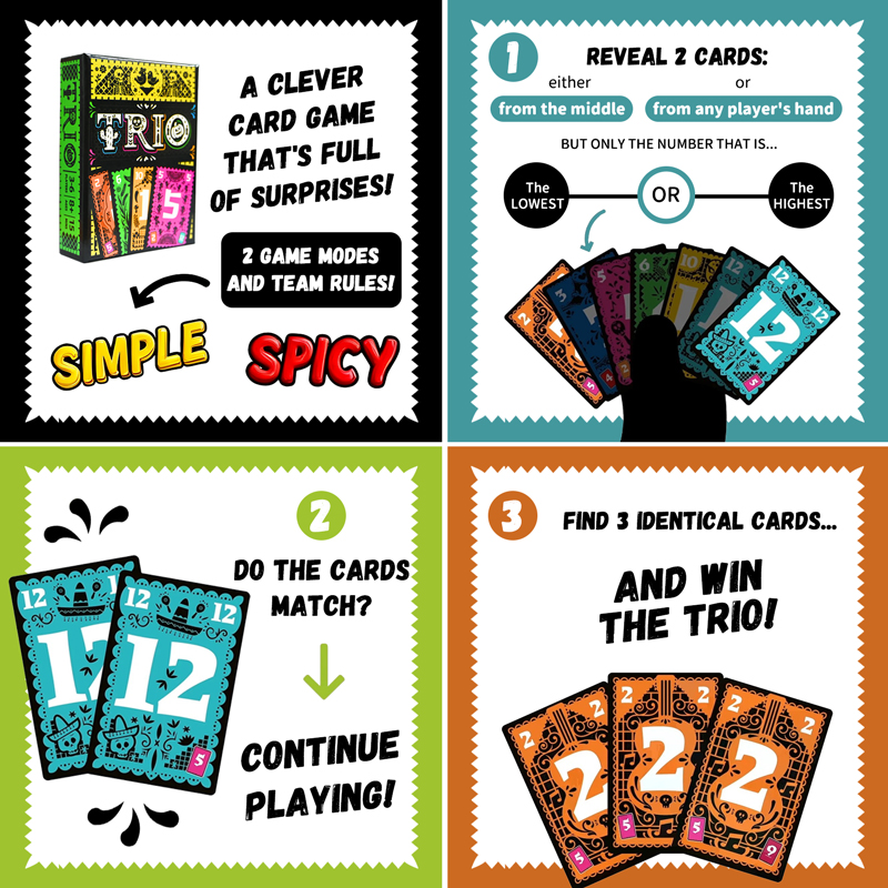 TRIO Strategic Card Board Game - đánh giá và giá Cooperative Card Game